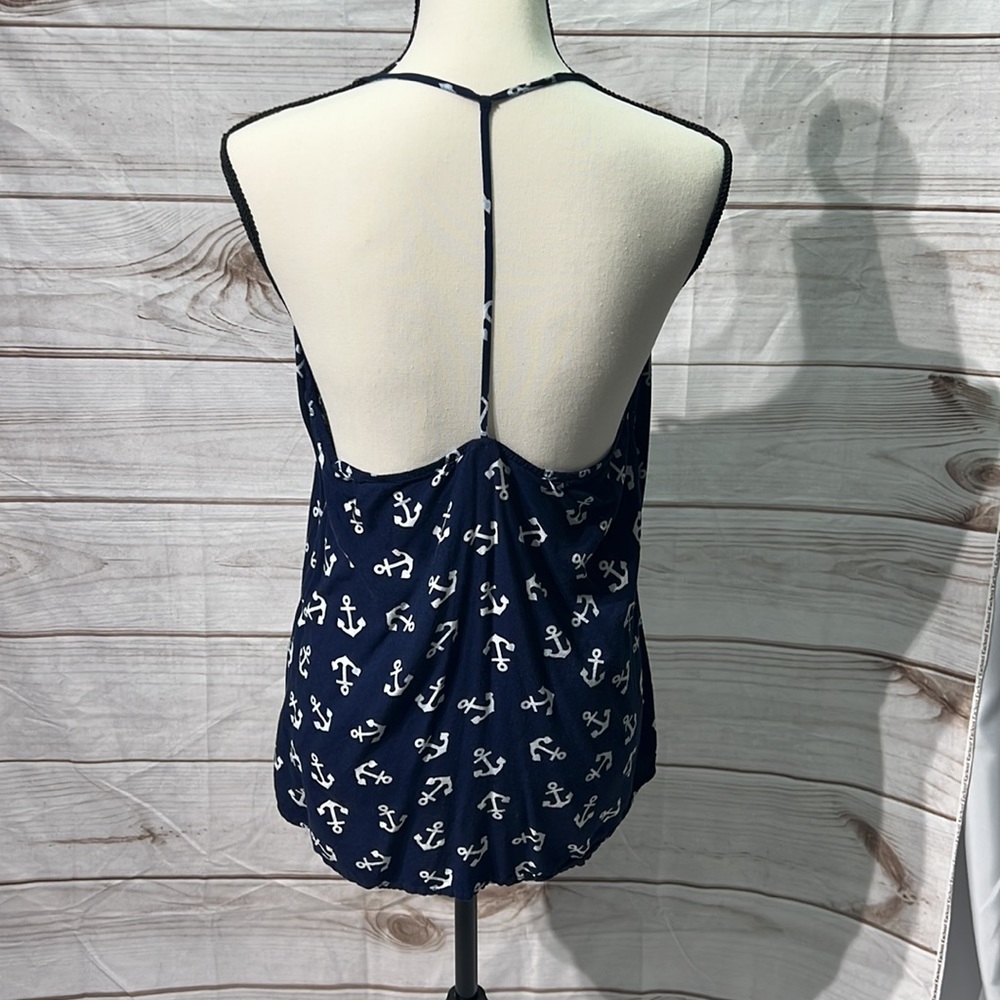No Boundaries Navy & Grey Anchor T-back Tank Top - size XL - Picture 3 of 10
